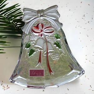 Holiday Dish Celebrations By Mikasa Crystal Christmas Bell Dish 6.75"